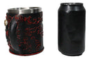 Red Rose Heart Motif Gothic Skeleton Couple Kissing Resin Coffee Cup Mug