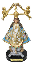 Our Lady of San Juan De Los Lagos with Golden Crown And Angels Figurine 8"H