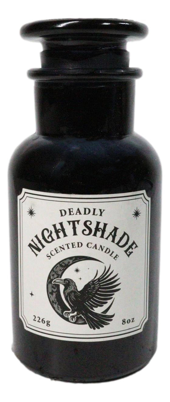 Ebros Wicca Mystic Raven Deadly Nightshade Scented Apothecary Jar Candle 8 Oz