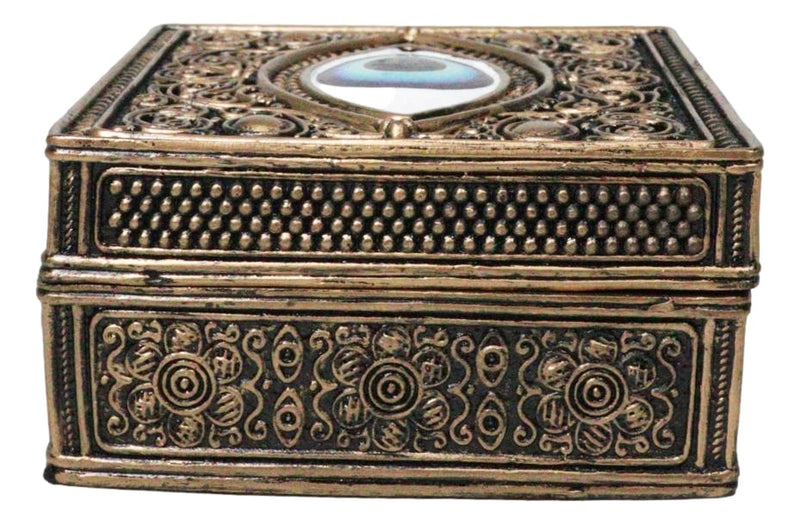 Auspicious Evil Eye Of Providence With Sacred Symbols Square Decorative Box