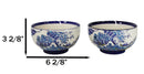 Pack Of 4 Blue Japanese Hokusai Great Wave Ceramic Soup Rice Salad Bowls 22oz