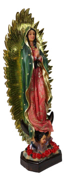 Our Lady of Guadalupe With Mandorla of Rays Mother Mary Catholic Figurine 18"H