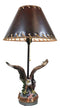 Patriotic Bald Eagle With American Flag Star Memorial Table Lamp Sculpture