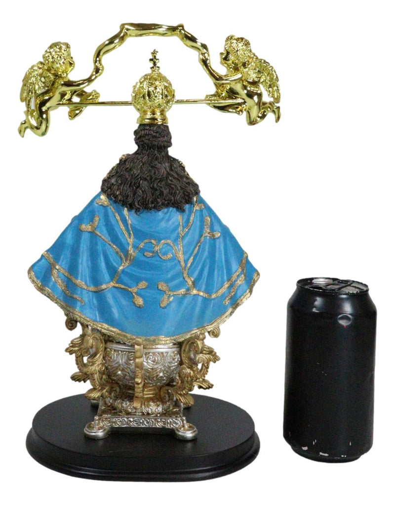 Our Lady of San Juan De Los Lagos Golden Crown And Angels Regal Blue Figurine