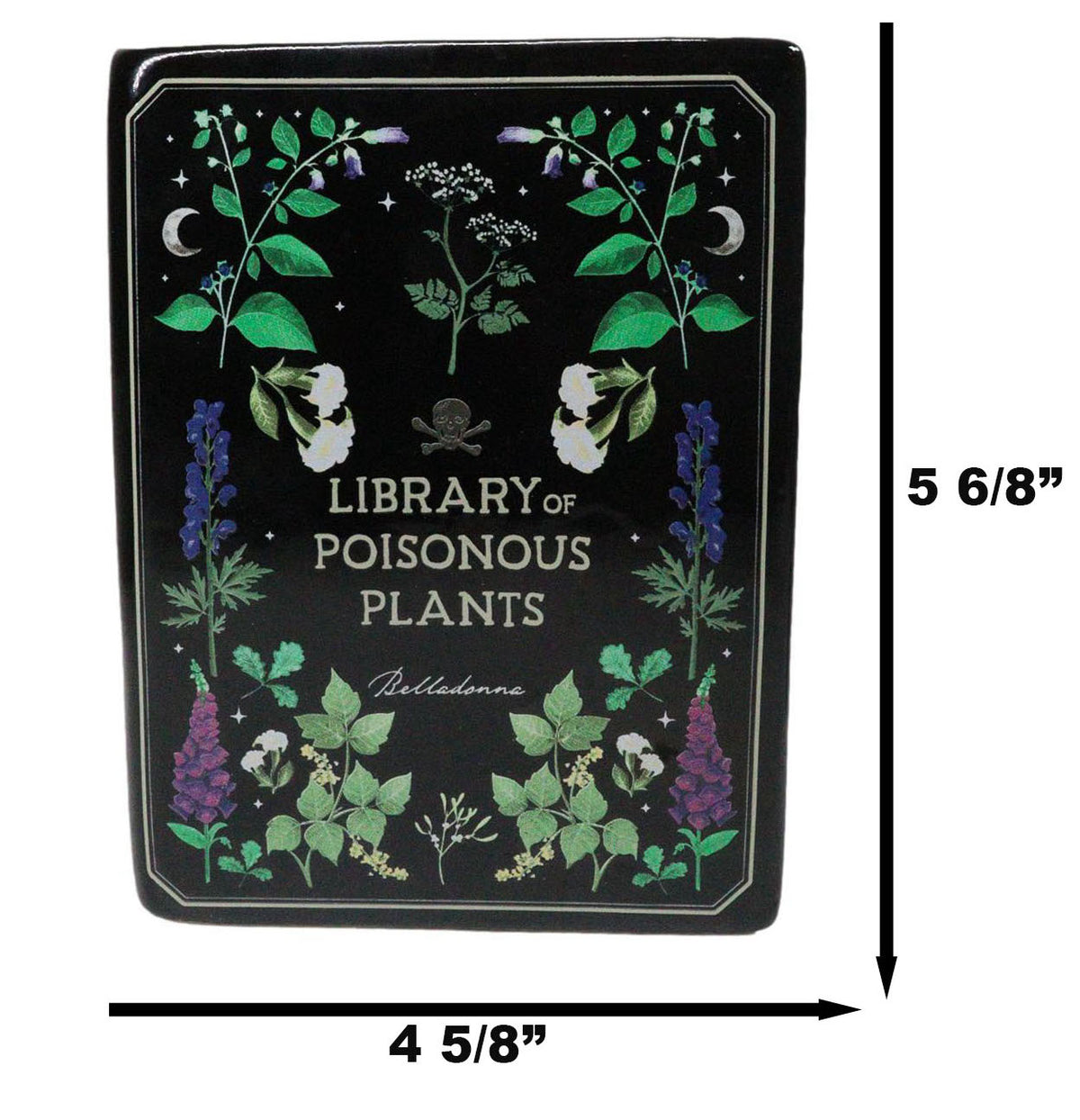Witchcraft Magic Library of Poisonous Plants Ceramic Book Shaped Pot Vase - Ebros Gift