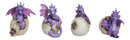 Set Of 4 Purple Spyro Baby Dragon Hatchlings Breaking Out Of Eggs Figurines