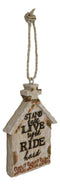 Motorcycle Slogan Stand Tall Live Light Ride Hard Church Cross Tree Ornament