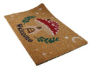 Welcome Toadstool Mushroom Home Wicca Coir Coconut Fiber Floor Mat Doormat 24"L