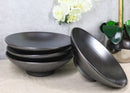 Pack Of 4 Ceramic Black Tetsu Kesho Collection Large Ramen Soup Dinner Bowl 36oz