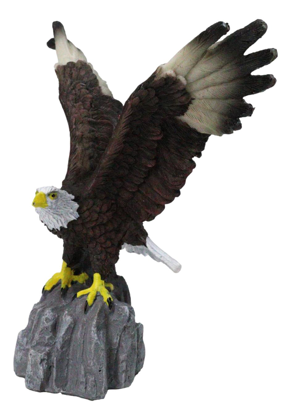 American Pride Bald Eagle with Open Wings by Rocky Cliff Ledge Figurine 5.75"H