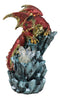Fantasy Red And Gold Geode Dragon Perching On Crystal Rock Cavern Small Figurine