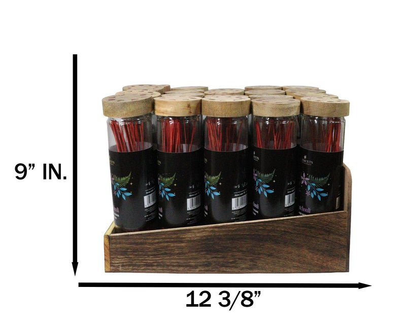 Pack Of 20 Dark Forest Fragranced Incense Sticks With Wood Holder Display Set
