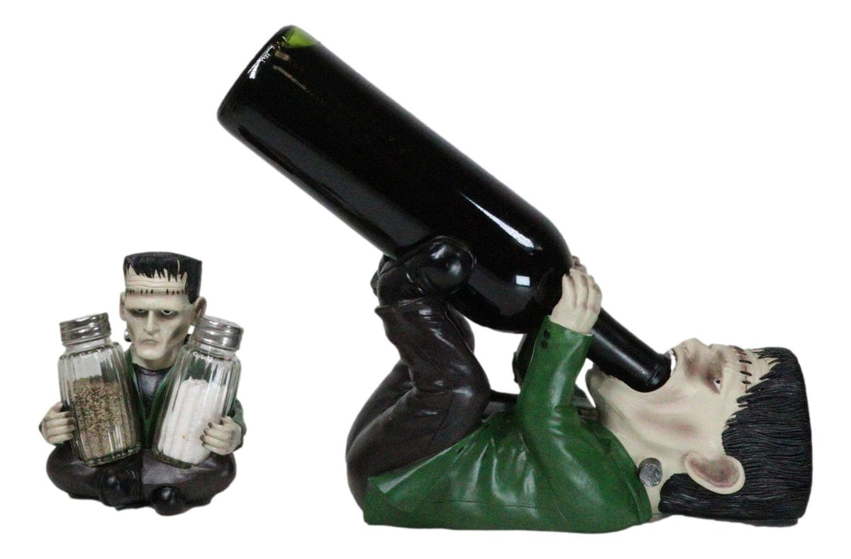 Dr Victor Frankenstein Wine Holder And Salt Pepper Shakers Holder Figurine Set