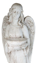 Large Standing Angel of Providence With Basket Bird Bath Feeder Statue 37"H