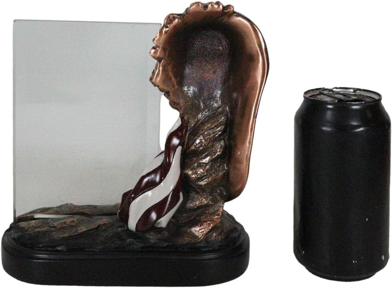 Patriotic Bald Eagle With American Flag Beveled Engravable Glass Frame 6"x4"