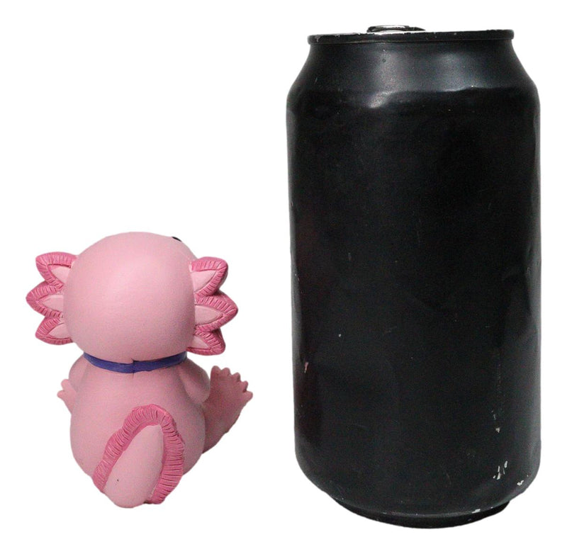 Furrybones Cute Pink Loti The Axolotl Holding Worm Skeleton Figurine Furry Bones