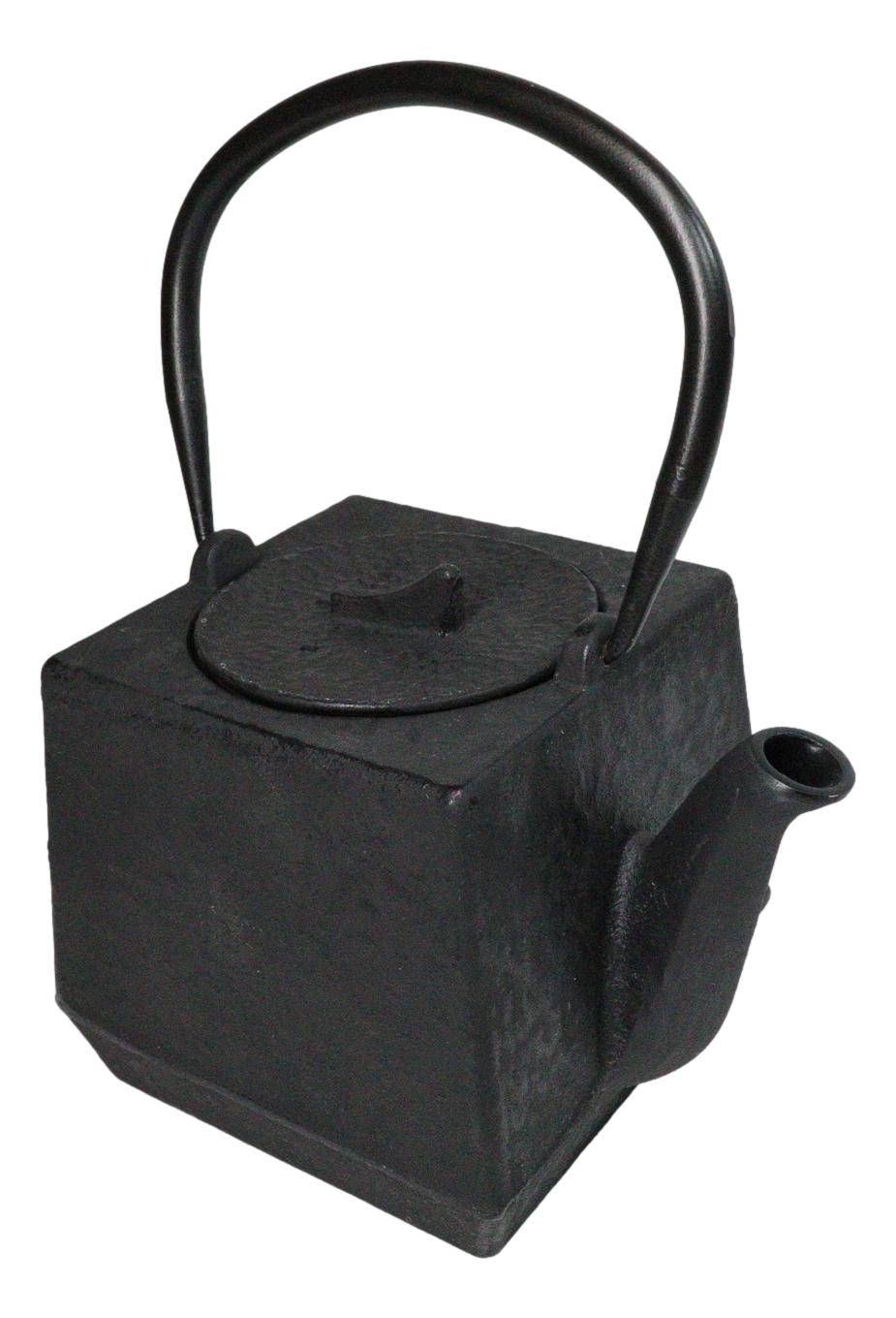 Black Traditional Square Tetsubin Medium Cast Iron Teapot 28oz Tea Pot W/ Handle