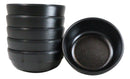 Pack Of 6 Black Silk Melamine Rice Miso Soup Salad Appetizer Shallow Bowls 12oz