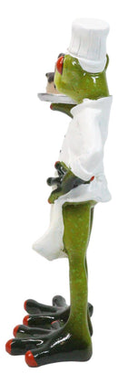 French Monsieur Baker Frog With Birthday Cake Decorative Figurine