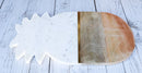 White Marble And Mango Wood Pineapple Cheese Board Cutting Tray With Gold Inlay