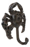 Pack of 2 Cast Iron Rustic Nautical Coastal Sea Shellfish Crab Wall Coat Hooks