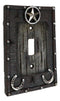 Set Of 2 Rustic Western Star Lucky Horseshoes Single Toggle Switch Plate Covers