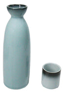 Blue Sky And Stars Seikai Porcelain Sake Carafe Flask 9oz & 4 Ochoko Cups Set