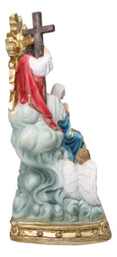 Catholic Holy Trinity Father Son and Holy Spirit with Mary and Angels Figurine
