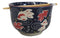 Red White Japanese Goldfishes Large 24Oz Donburi Ramen Bowl With Chopsticks Set