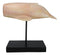 Nautical Marine Contemporary Sperm Whale Fish Faux Wood Sculpture On Pole Stand