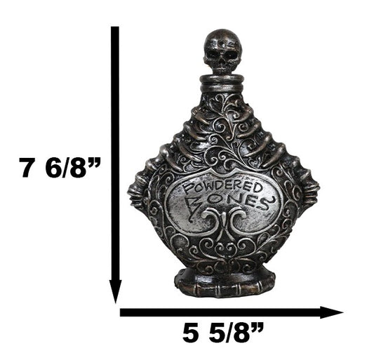Ceramic Witchcraft Mad Doctor Skeleton Spine Powdered Bones Skull Potion Bottle