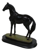 Equine Thoroughbred Pride Black Beauty Horse Steed Model Figurine On Base Stand