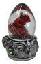 Hear No Evil Red Wyrmling Dragon In Colorful LED Acrylic Glass Egg Figurine