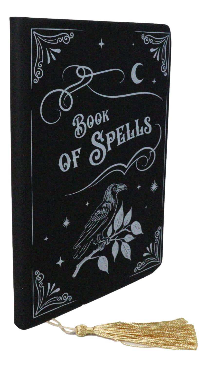 Ebros Gift Mystic Raven Book of Spells A5 Gothic Lined Notebook Journal