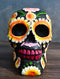 Day of The Dead Metallic Bright Sunflowers Floral Blooms Sugar Skull Figurine