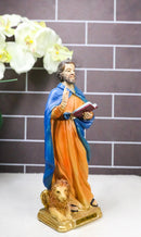 Christian Apostle of Jesus Saint Mark The Evangelist With Lion Figurine 8"H