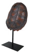 Nautical Marine Faux Alligator Snapping Turtle Shell Sculpture With Pole Stand