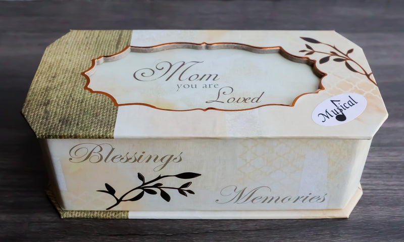 Blessings Memories Love Joy Mom You Are Loved Wind Up Musical Mirror Trinket Box
