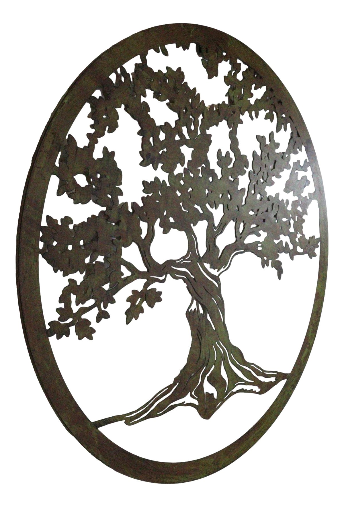Green 24"D Oversized Celtic Tree of Life Medallion Metal Wall Circle Plaque