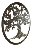 Green 24"D Oversized Celtic Tree of Life Medallion Metal Wall Circle Plaque