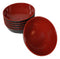 Set Of 6 Red And Black Round Ridged Body Soup Salad Rice Melamine Bowls 8"D