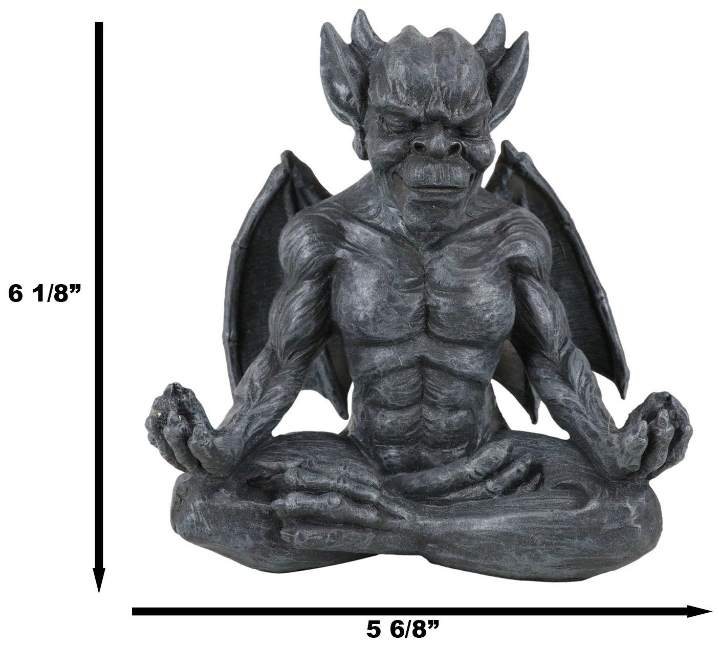 Medieval Gothic Horned Demonic Gargoyle With Wings in Yoga
