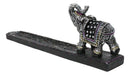 Feng Shui Buddhist Thai Tooled Elephant Trunk Up Incense Burner Holder 9.5 Inch
