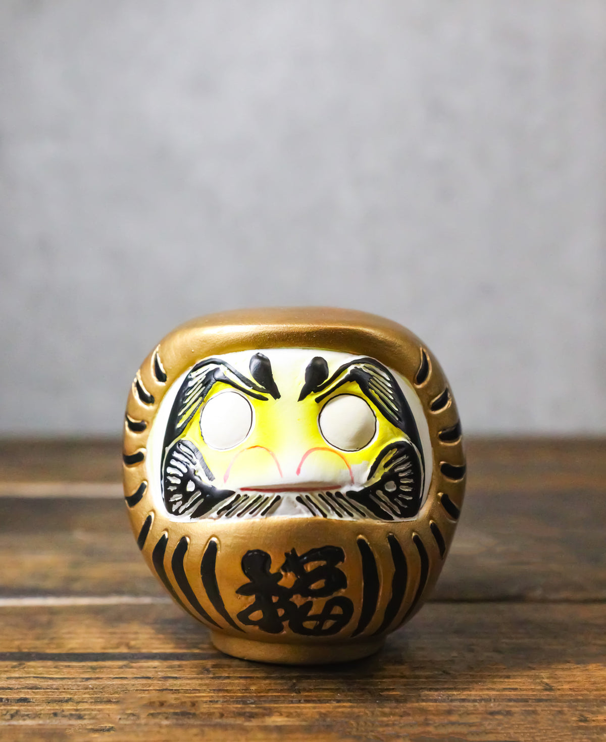 Gold Talisman of Prosperity Japanese Zen Daruma Figurine With Unpainted Eyes