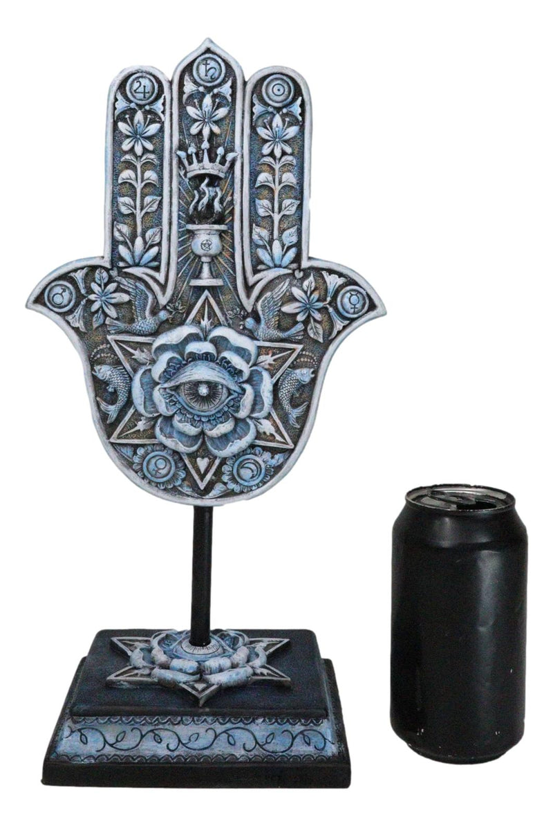 Hand of God Hamsa Palm With Magen David Star Eye of Providence Figurine Plaque