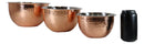 Set Of 3 Round Hammered Stainless Steel Serving Or Mixing Bowls Copper Finish