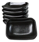 Pack Of 6 Ceramic Black Kokuyo Soy Sauce Oil Condiment Rectangular Dishes 2oz
