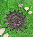 Belenos Sun God Cast Iron Stepping Stones Set of 3 Radiant Sun Face Garden