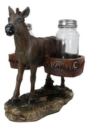Western Country Mule Donkey Ass Carrying Saddlebags Salt Pepper Shakers Holder
