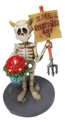 Day Of The Dead Skeleton Valentine With I Hate Everything But U Sign Figurine
